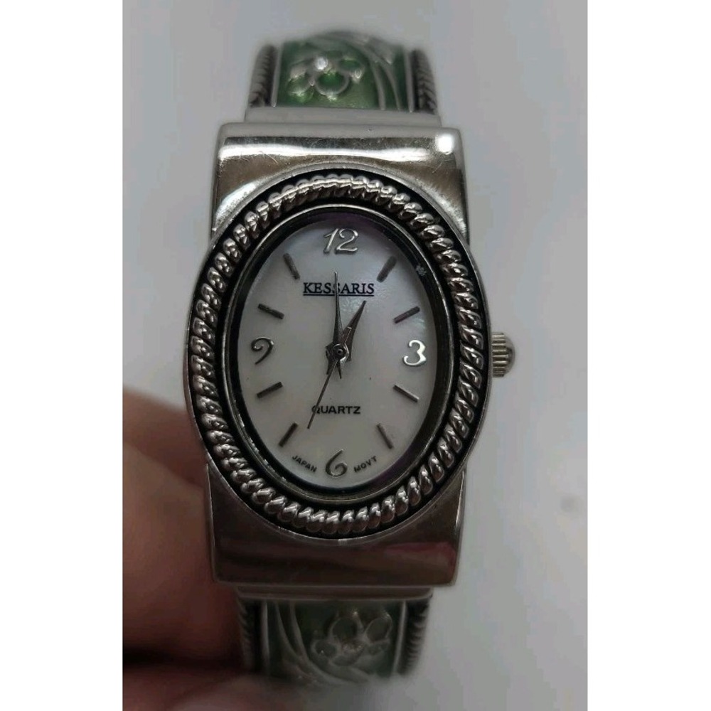 Kessaris Watch Bracelet Enamel with‎ Flowers New Battery